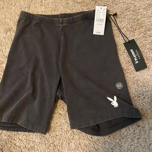 Washed out Playboy biker shorts
